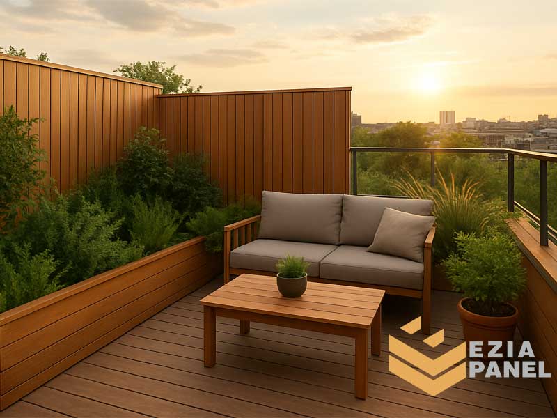 دکوراسیون فضاهای بیرونی با پنل‌های چوبی