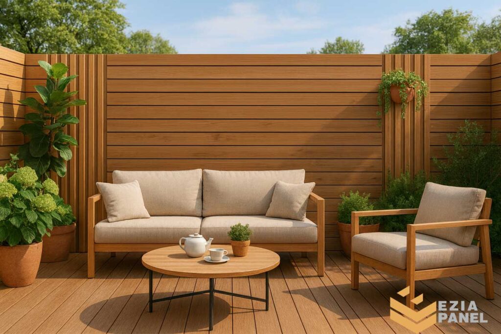 دکوراسیون فضاهای بیرونی با پنل‌های چوبی